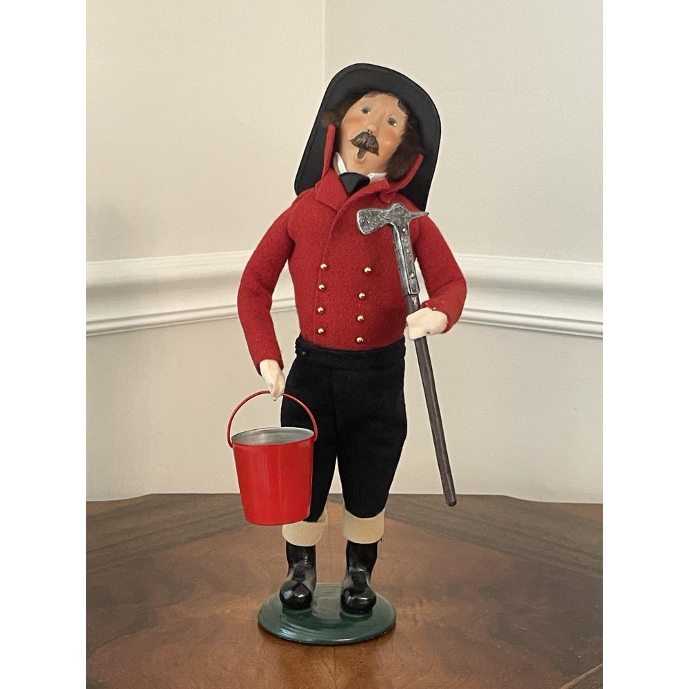 27 Byers Choice - 2001 The Carolers - Fireman Holding Axe and Bucket Figurine